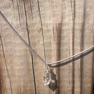 rough diamond wire wrapped necklace